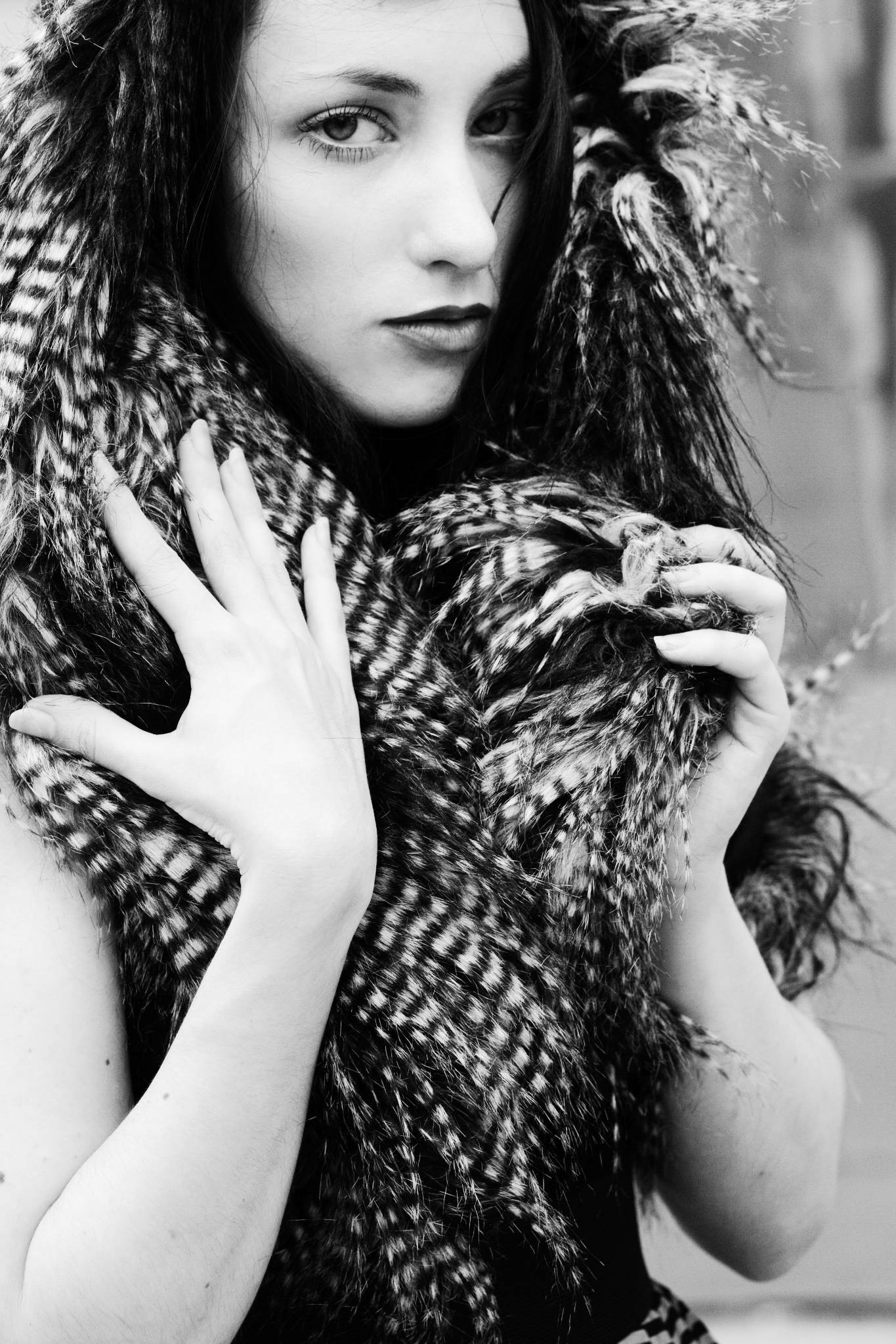 Modefoto, Model-Portrait, Federbolero