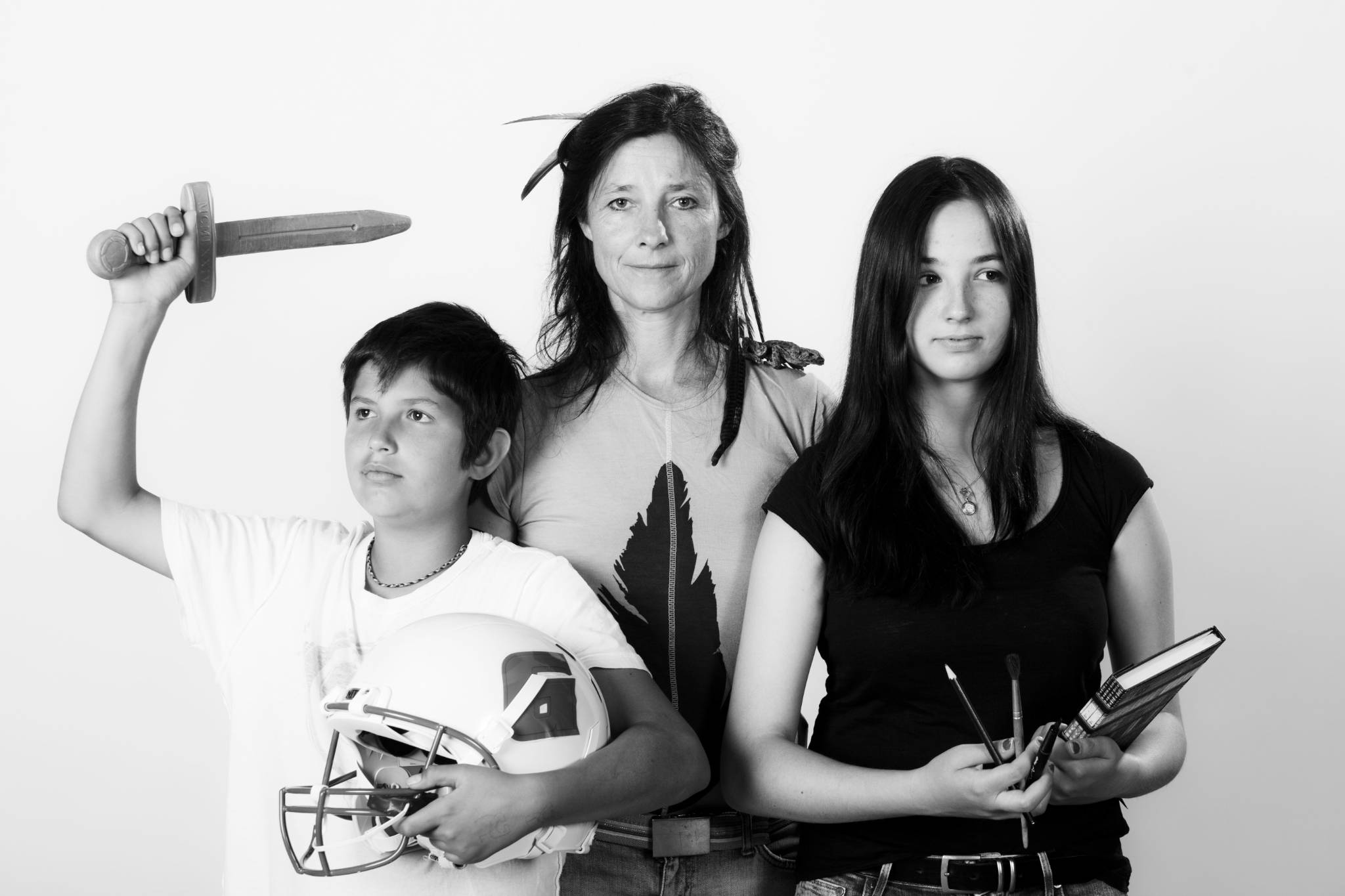 Mutter mit Sohn und Tochter